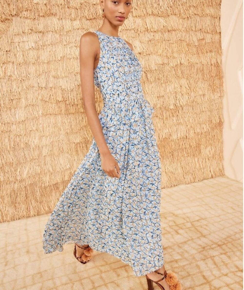 Ulla Johnson Adeline Silk Midi Dress Idalia Print Ruffle Size 12 NWT $790